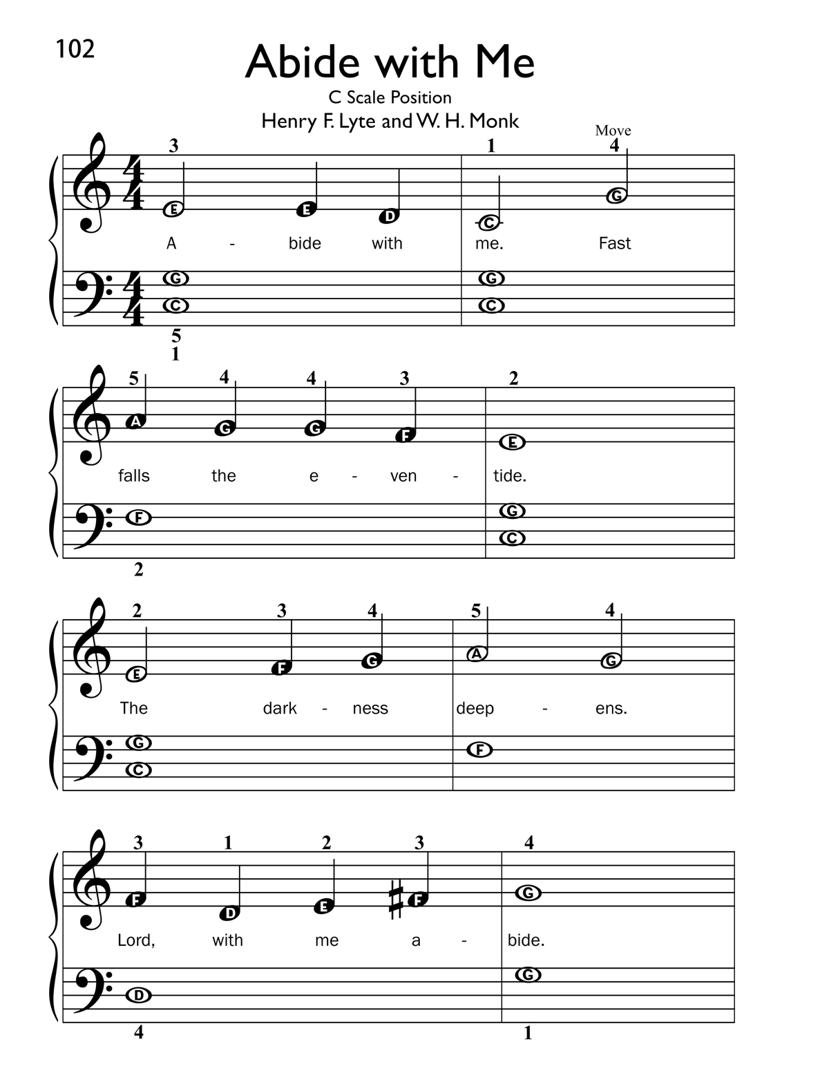 Easy Piano Hymns for Beginners Level 2